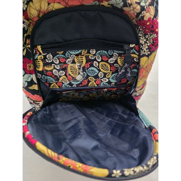 Vera Bradley Happy Snails Navy Floral Large Laptop Tablet Backpack Retired - Picture 6 of 9